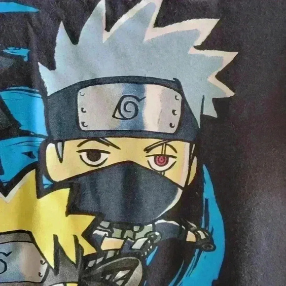 Naruto Shippuden Mens 2002 Size Medium Black T Shirt Y2K Ripple Junction Anime - Picture 6 of 10